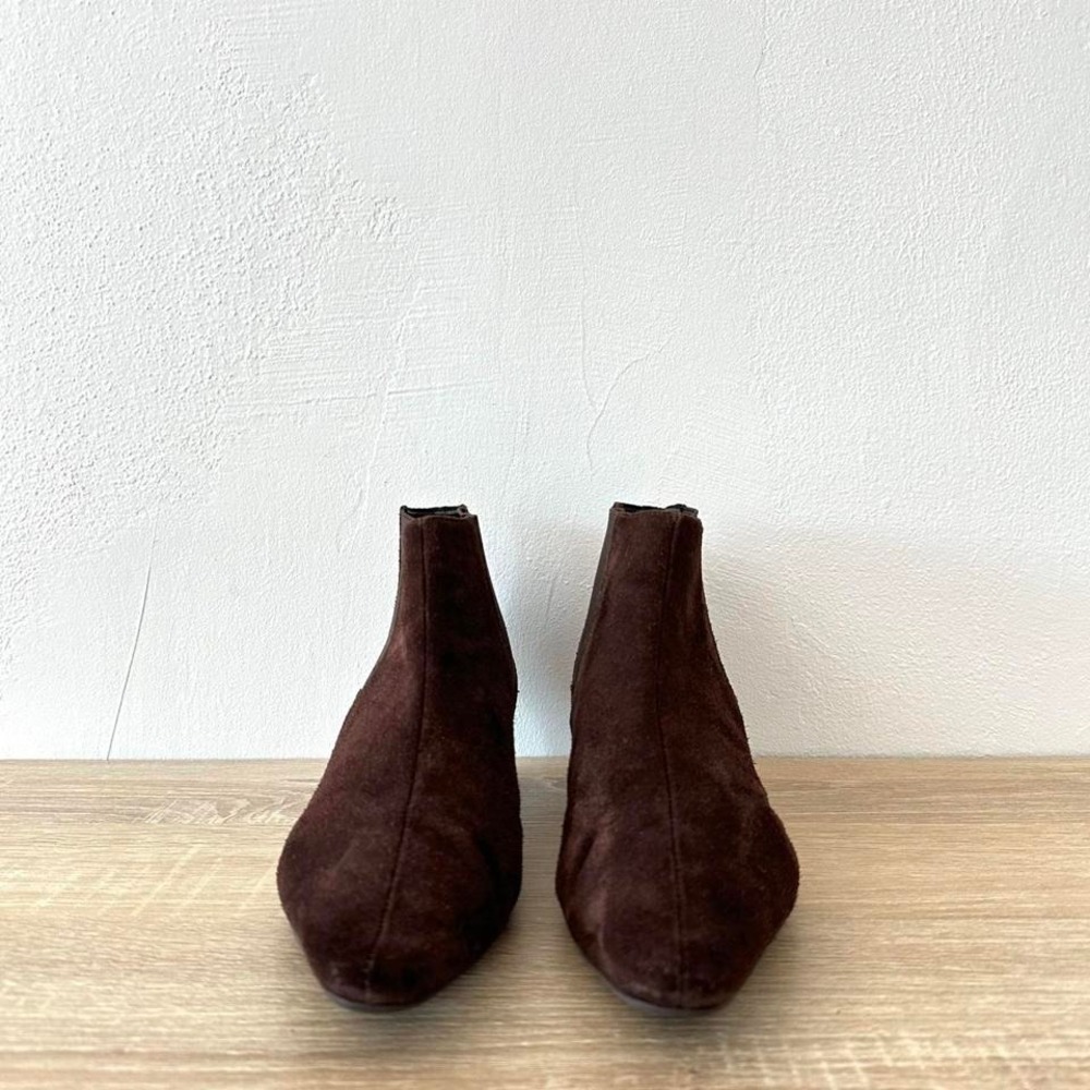 Vintage pointed toe kitten heel maroon boots size 8.5 - Picture 3 of 8